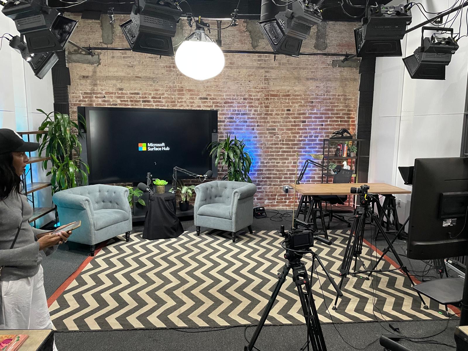 A professional filming studio setup representing new creative projects and rebuilding life after change